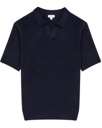 Sunspel - Waffle-knit Cotton Polo Shirt - Lyst