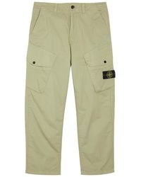 Stone Island - Logo-Appliquéd Stretch-Cotton Cargo Trousers - Lyst