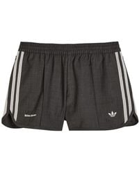Wales Bonner - Adidas X Logo-Embroidered Wool-Blend Shorts - Lyst