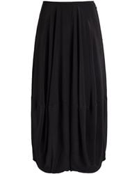 Lemaire - Balloon Silk-Crepe Midi Skirt - Lyst