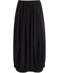 Lemaire - Balloon Silk-Crepe Midi Skirt - Lyst