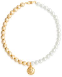 Timeless Pearly - Smiles 24kt -plated Beaded Necklace - Lyst