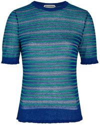 JW Anderson - Fair Isle Sheer Cotton-Blend Top - Lyst