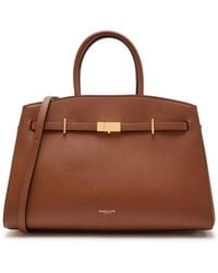 DeMellier - The Hudson Midi Grained Leather Top Handle Bag - Lyst