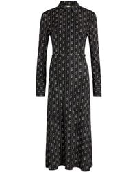 Tory Burch - Patterned Stretch-Jersey Midi Shirt Dress - Lyst