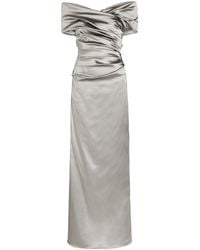 Talbot Runhof - Gathered Satin Gown - Lyst