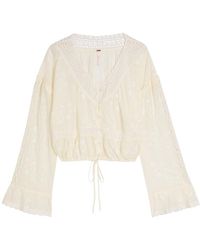 Free People - Sweet Love Floral-Embroidered Cotton Blouse - Lyst