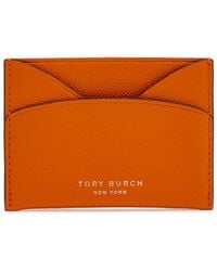Tory Burch - Romy Flat Grained Leather Card Case - Lyst