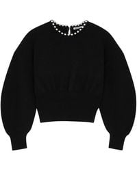 Alexander Wang - Bead-embellished Wool-blend Jumper - Lyst
