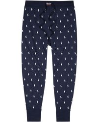 Men's Polo Sleep Pants PJ bottoms logo Cotton Striped yellow blue S sm 0416H2 