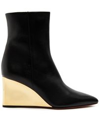 Chloé - Rebecca 70 Leather Wedge Ankle Boots - Lyst