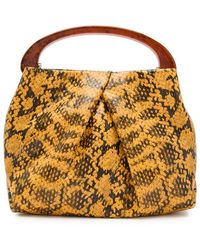 Dries Van Noten - Crisp Snake-Effect Leather Top Handle Bag - Lyst