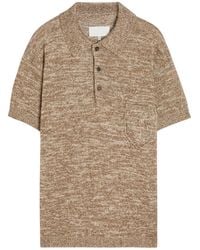 Maison Margiela - Melangé-Knit Cotton-Blend Polo Shirt - Lyst