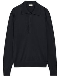 Saint Laurent - Silk And Cotton-Blend Polo Shirt - Lyst