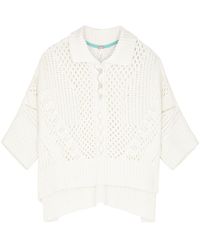 Free People - To The Point Pointelle-Knit Polo Top - Lyst