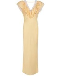 Ronny Kobo - Gracie Lace-Trim Silk-Blend Maxi Dress - Lyst
