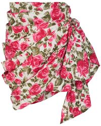 Chloé - Floral-Print Cotton-Poplin Knee-Length Wrap Skirt - Lyst