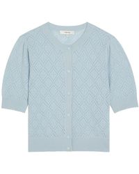 FRAME - Pointelle Cashmere Blouse - Lyst