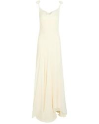 De La Vali - Dia Embroidered Appliquéd Silk Maxi Dress - Lyst