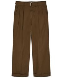 Officine Generale - Evans Belted Cotton-Poplin Trousers - Lyst