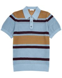 Dries Van Noten - Mindo Striped Jersey-mesh Polo Shirt - Lyst