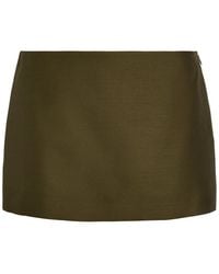 KHAITE - Jett Wool And Silk-Blend Mini Skirt - Lyst