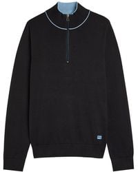 Paul Smith - Half-Zip Fine Cotton-Knit Jumper - Lyst