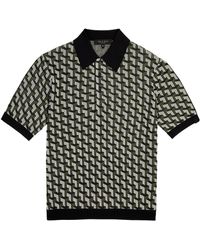 Rag & Bone - Vaughn Geometric Knitted Polo Shirt - Lyst
