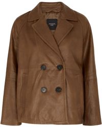 Weekend by Maxmara - Oria Double-breasted Leather Jacket - Lyst