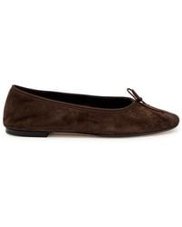 Aeyde - Tiby Kid Bow-Appliquéd Suede Ballet Flats - Lyst