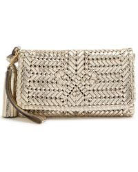 Anya Hindmarch - The Neeson Tassel Woven Metallic Leather Clutch - Lyst