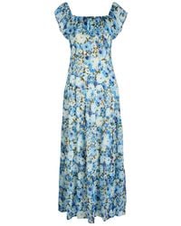 PAIGE - Carmelia Floral-Print Silk-Georgette Maxi Dress - Lyst