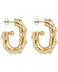 Rabanne - Xl Link Crystal-Embellished Hoop Earrings - Lyst