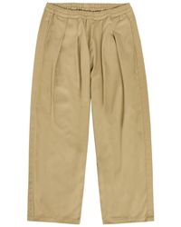 Maison Margiela - Pleated Wide-Leg Twill Cropped Trousers - Lyst
