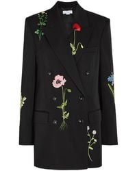 Stella McCartney - Boyfriend Floral-Embroidered Wool Blazer - Lyst