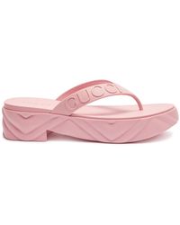 Gucci - 50 Logo-embossed Rubber Thong Sandals - Lyst
