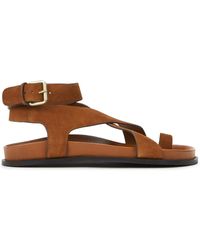 A.Emery Jalen Brown Suede Sandals - Natural