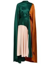 ROKSANDA - Neolitsea Draped Colour-Block Silk Maxi Dress - Lyst