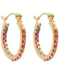 Crystal Haze Jewelry - Mini Serena 18Kt-Plated Hoop Earrings - Lyst
