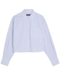 Rag & Bone - Marin Striped Cropped Cotton-Poplin Shirt - Lyst