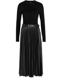 Jonathan Simkhai - Abilene Belted Knit And Faux Leather Midi Dress - Lyst