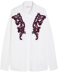 Dries Van Noten - Casia Embellished Cotton-Poplin Shirt - Lyst