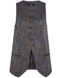 Etro - Paisley-Jacquard Woven Vest - Lyst