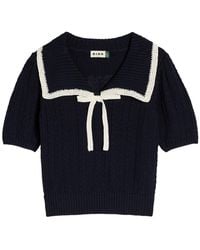 RIXO London - Pippa Bow-Appliquéd Cotton Top - Lyst