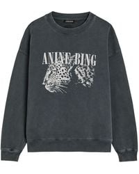 Anine Bing - Spencer Printed Cotton Sweatshirt - Lyst