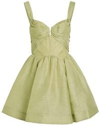 Zimmermann - Rebellion Draped Linen And Silk-Blend Mini Dress - Lyst