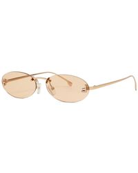 Fendi - Narrow Oval-Frame Sunglasses - Lyst