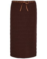 Tod's - Knit Cotton Midi Skirt - Lyst