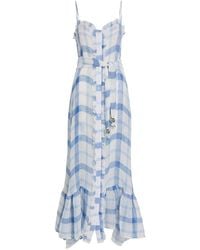 Lisa Marie Fernandez - Checked Ruffled Linen-Blend Maxi Dress - Lyst