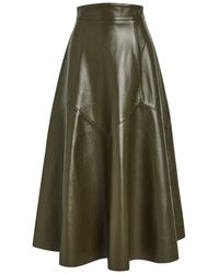 SKIIM - Max Panelled Leather Midi Skirt - Lyst